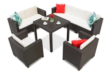 Un conjunto de muebles de technorattan Colorado Dallas Fiesta 7 Bica