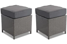 Conjunto de 2 pufs de poliratán Parma antracita Garden Point