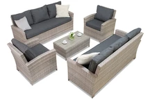 Conjunto de muebles Parma Coffee 8 en technorattan gris Garden Point