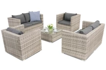 Conjunto de muebles de jardín en Technorattan Roma Coffee 6 Garden Point gris
