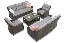 Conjunto de muebles de lujo en technorattan Toledo Coffee 8 antracita Garden Point