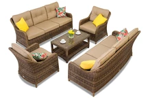 Conjunto de muebles de lujo en technorattan Toledo Coffee 8 marrón Garden Point