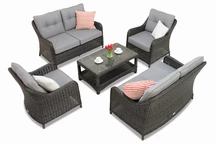 Conjunto de muebles exclusivos en technorattan Toledo Coffee 6 antracita Garden Point
