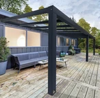 Pérgola de aluminio Stockholm Palram 3,4 x 7,4 m gris