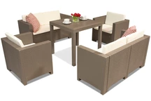 Colorado Dallas Apetito mimbre set con 6 capuchino Bica