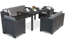 Conjunto de jardín en technorattan Colorado Apetito 7 antracita Bica