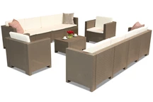 Conjunto de mimbre con dos sofás grandes Colorado Coffee Max 10 cappuccino Bica