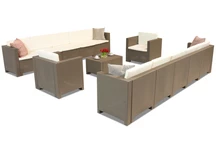 Conjunto de mimbre con dos sofás grandes Colorado Coffee Max 12 cappuccino Bica