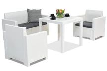 Conjunto de muebles de jardín technorattan Nebraska Dallas Apetito 4 blanco Bica