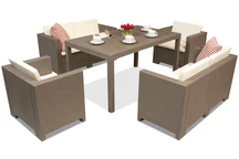 Conjunto de muebles de technorattan Colorado Apetito 6 cappuccino Bica