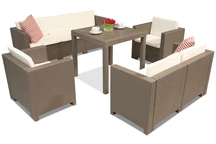 Conjunto de muebles de technorattan Colorado Dallas Apetito 7 cappuccino Bica