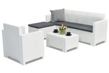 Conjunto de muebles lounge en tecnorattan Nebraska Relax Corner 5 blanco Bica