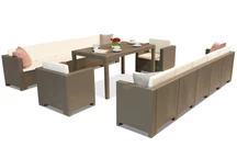Conjunto de ratán con dos grandes sofás Colorado Apetito Max 12 capuchino Bica