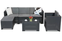 Conjunto de salón en poliratán Colorado Relax Corner 5 antracita Bica