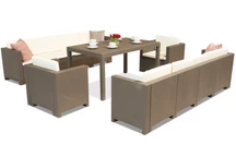 Conjunto de technorattan con dos sofás grandes Colorado Apetito Max 10 cappuccino Bica