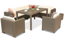 Conjunto technorattan con sofá esquinero Colorado Comida Max 8 cappuccino Bica