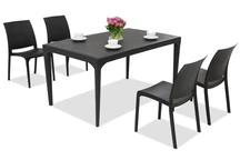 Elegante juego de vajilla Oslo/Volga 4 antracita Bica