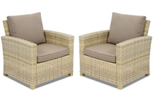 Butaca de poliratán beige Bristol Garden Point - juego de 2 piezas