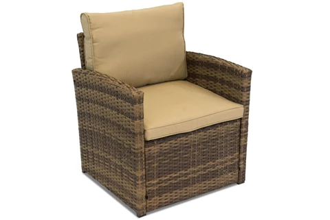 Muebles de jardín Monaco Coffee 4 + 2 pufs Garden Point marrón