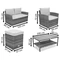 Muebles de jardín Monaco Coffee 4 + 2 pufs Garden Point marrón
