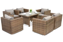 Muebles de jardín Roma Premium 6 en technorattan Garden Point marrón