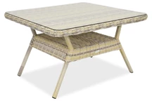 Mesa de ratán artificial Toledo cuadrada Garden Point beige