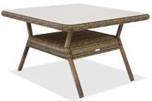 Mesa de ratán artificial Toledo cuadrada Garden Point marrón