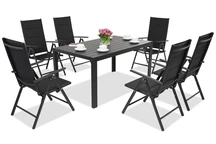 Mobiliario de jardín de aluminio polywood Verona para 6 personas Garden Point negro
