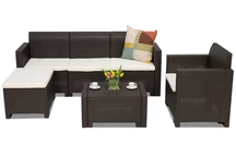Mueble lounge de technorattan Nebraska Relax Corner 5 marrón Bica