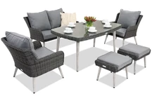 Muebles de jardín Bilbao Apetito 4 + 2 pufs Garden Point antracita