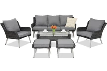 Muebles de jardín Bilbao Coffee 5 + 2 pufs Garden Point antracita