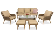 Muebles de jardín Bilbao Coffee 5 + 2 pufs Garden Point marrón