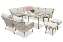 Muebles de jardín Bilbao Comida 7 + 2 pufs Garden Point arena