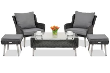 Muebles de jardín Bilbao Terrace + 2 pufs Garden Point antracita