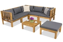 Muebles de jardín Brunei Corner 5 + puff acacia Garden Point