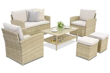 Muebles de jardín Monaco Coffee 4 + 2 pufs Garden Point beige