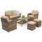 Muebles de jardín Monaco Coffee 4 + 2 pufs Garden Point marrón