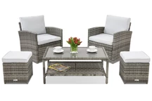 Muebles de jardín  Monaco Terrace + 2 pufs Garden Point gris