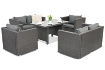 Muebles de jardín Roma Apetito 6 en technorattan Garden Point antracita