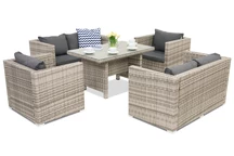 Muebles de jardín Roma Apetito 6 en technorattan Garden Point gris
