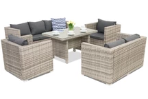 Muebles de jardín Roma Apetito 7 en technorattan Garden Point gris