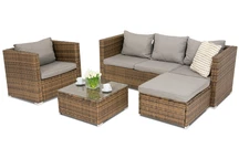 Muebles de jardín Roma Corner 5 en technorattan Garden Point marrón