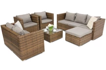 Muebles de jardín Roma Corner 8 en technorattan Garden Point marrón