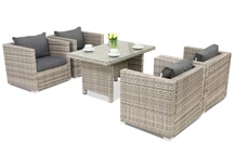 Muebles de jardín Roma Premium 4  en technorattan Garden Point gris