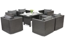 Muebles de jardín Roma Premium 6 en technorattan Garden Point antracita