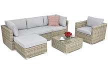 Muebles de jardín Venice Corner 5 en technorattan Garden Point gris