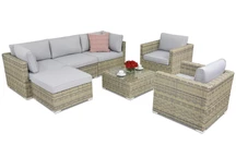 Muebles de jardín Venice Corner 6 en technorattan Garden Point gris