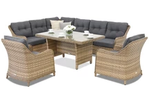 Muebles de jardín con sofá esquinero Toledo Comida 7 Garden Point capuchino