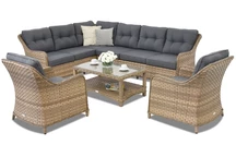 Muebles de jardín con sofá esquinero Toledo Corner 7 Garden Point capuchino