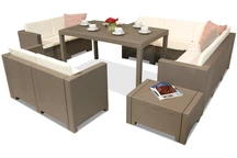 Muebles de jardín en poliratán Colorado Comida 9 capuchino Bica